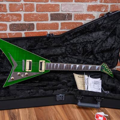 Jackson USA Custom Shop RR 2H TOM FMT MAH Rhoads Flame Maple Slab Top in Transparent Green 2025 w/OHSC image 2