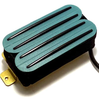 DFG Quad Rails Humbucker, Hot Four Blade Passive 23K Pickup for Bridge or Neck Use ~ Teal with Black Rails image 1