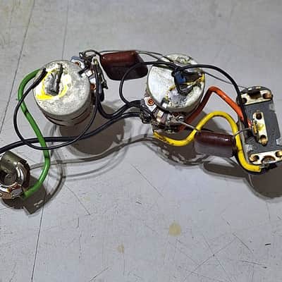 Complete 1960's Silvertone Wiring, Pots, Switch And Jack For 1457 image 2
