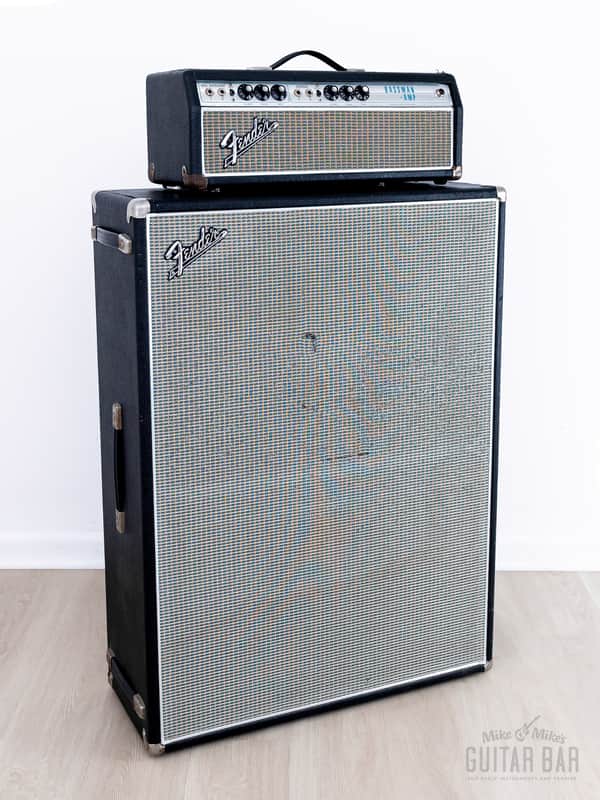1969 Fender Bassman Drip Edge Silverface Vintage Tube Amp w/ 2x12 Cab, Fully Serviced, Black Panel AA864 image 1