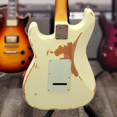 AIO S3 Electric Guitar - Relic Olympic White (Ebony Fingerboard) GS-001 image 11
