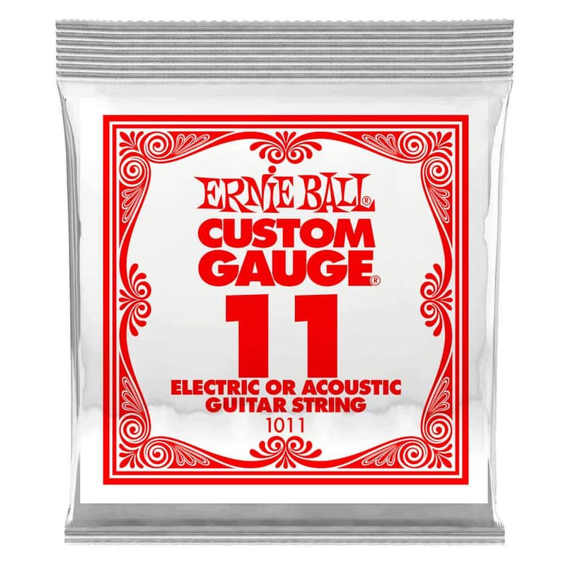 Ernie Ball Nickel Plain Single Guitar String .011 6-Pack image 1