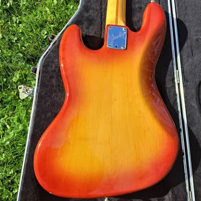 All Original Vintage Fullerton Era 4-bolt 1983 / 1984 Fender American Standard Jazz Bass, Dan Smith, AVRI, Sienna Burst Ash, OHSC image 2
