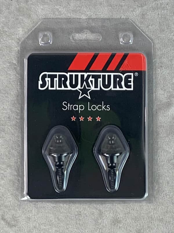 STRUKTURE PRO GUITAR STRAP LOCKS / BUTTONS SET OF 2 BLACK image 1