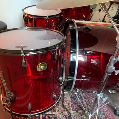 Peace Echoplasma - 5pc Acrylic Drum Kit wine red WITH Yamaha Hardware, Stool & Zildjian Cymbals image 8