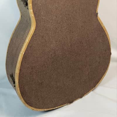 Vintage Lightweight Classical Guitar Case, Circa 1960s, Burlap Exterior, Red Interior image 3