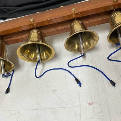 Temple Bell Set, Indian , 4 Bells, Pooja Bells, Puja, Brass Hanging Bells - EXCELLENT #2 image 18