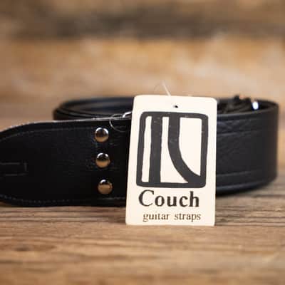 Couch Guitar Strap A026A Lightning Bolt - Black with White Bolt image 1