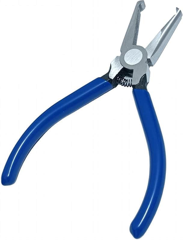 Fret Removal Pliers,Flat Head Guitar Fret Puller Tool with Blue Rubber Coating,Fret Wire Pliers for Acoustic Eelectric Guitar Bass image 1