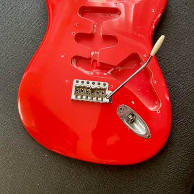 MJT Fiesta Red Strat Body Relic by MJT w/ Fender bridge image 1