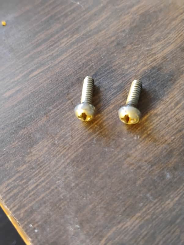 1960s-1970s Fender Stratocaster telecaster switch Screw pair 3/8" domed top/flat bottom parts for luthier project restoration Tele 60s 70s image 1