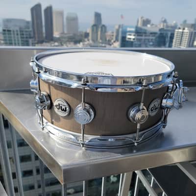 DW Collector's Series Eucalyptus /Maple Exotic HVLT Snare, Natural Satin, 5x14 image 17