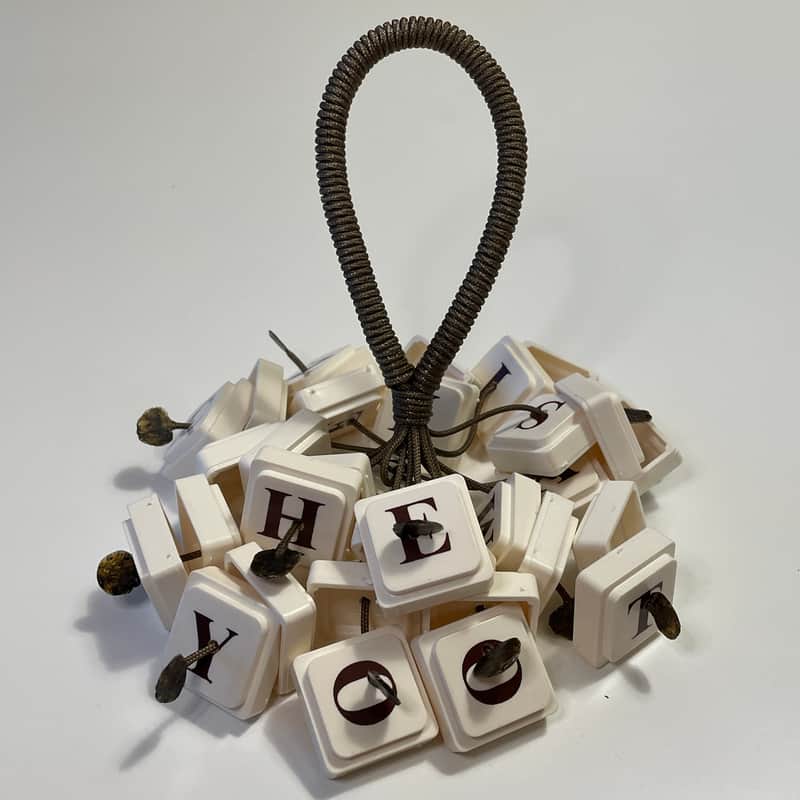 Upcycled Percussion - Upwords Game Tiles Hand Rattle / Shaker image 1