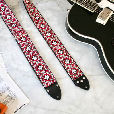 Vintage 60s Ruby 'Octa star' Hippie Guitar Strap Replica image 1