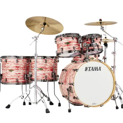 Tama WBR52LBNS-RWO Starclassic Walnut/Birch Duracover Wrap Shell Kit 5 pcs - Red &amp; White Oyster/Black Nickel HW image 1