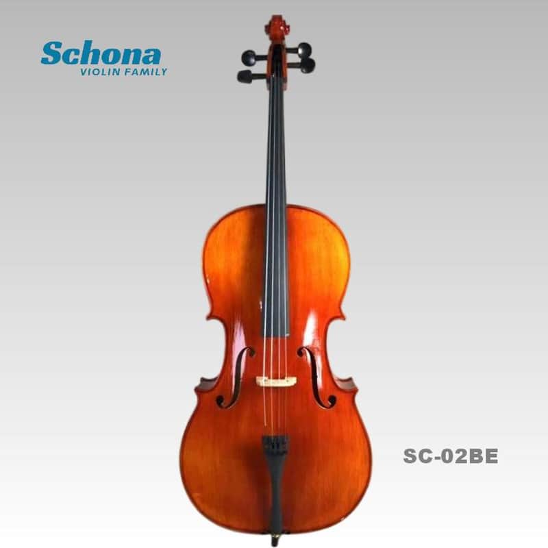 SCHONA SC-02BE Glossy Entry Level Tiger Grain Maple Back/Sides Spruce Top Handmade Cello 4/4 Size Exam Practice Solo Performance image 1