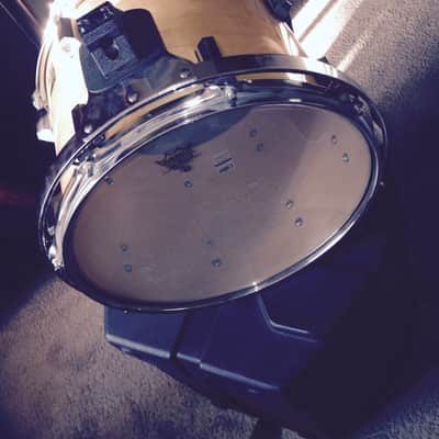 1990s D'Amico 4pc Custom Solid Maple Drum Kit Clear Natural Finish image 5