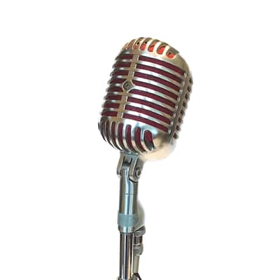 Rare Vintage 1940’s Shure Model 55C "Fat Boy” Unidyne Microphone with Atlas Stand -  “Elvis Mic” image 1