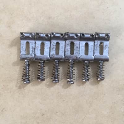 Six Custom Relic 2 1/16” Fender Stamped Strat Steel Saddles Stratocaster Aged Relic 53mm image 4