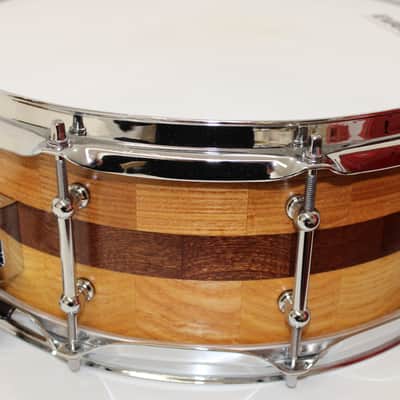 Holloman Custom Drums 5x14" Ash/Mahogany - Hand rubbed urethane over danish oil image 3