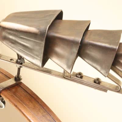 Rare 4 Pc. Tuned Cow Bell Set with Height-Adjustable Holder, Traps Era -1920s / INSPECTED & TESTED image 10