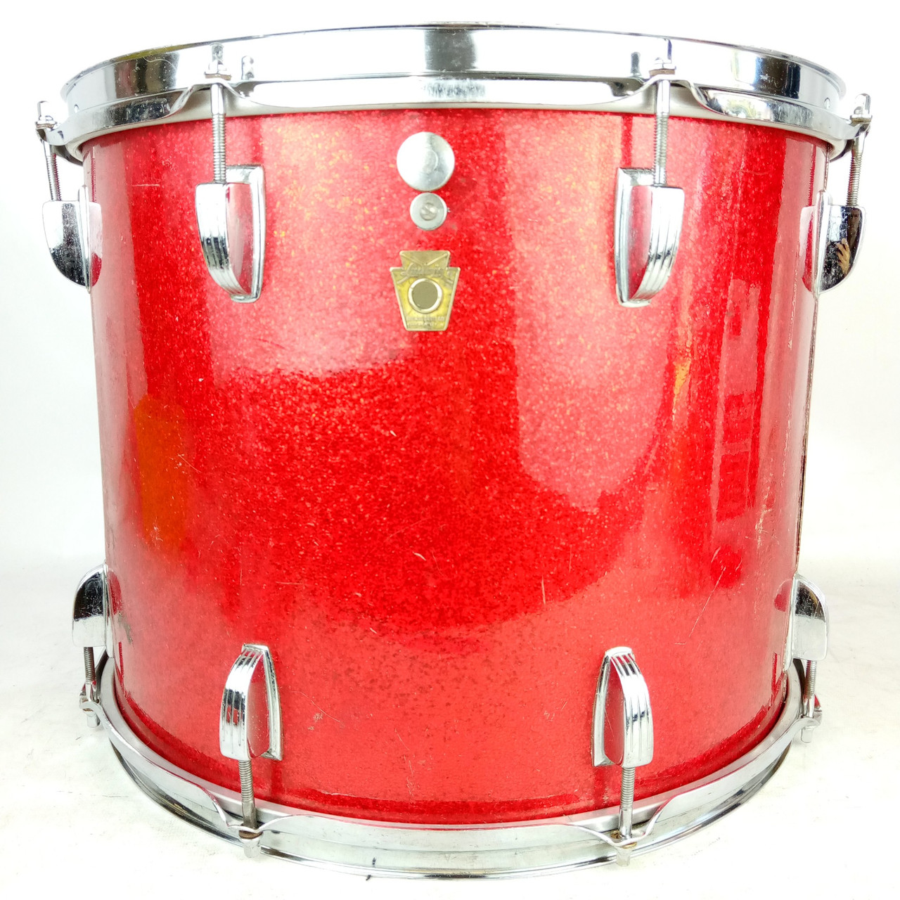Ludwig 12x15" Virgin Keystone Tom Drum#222997 Red Sparkle Tenor/Floor 12/13/1965 — main photograph