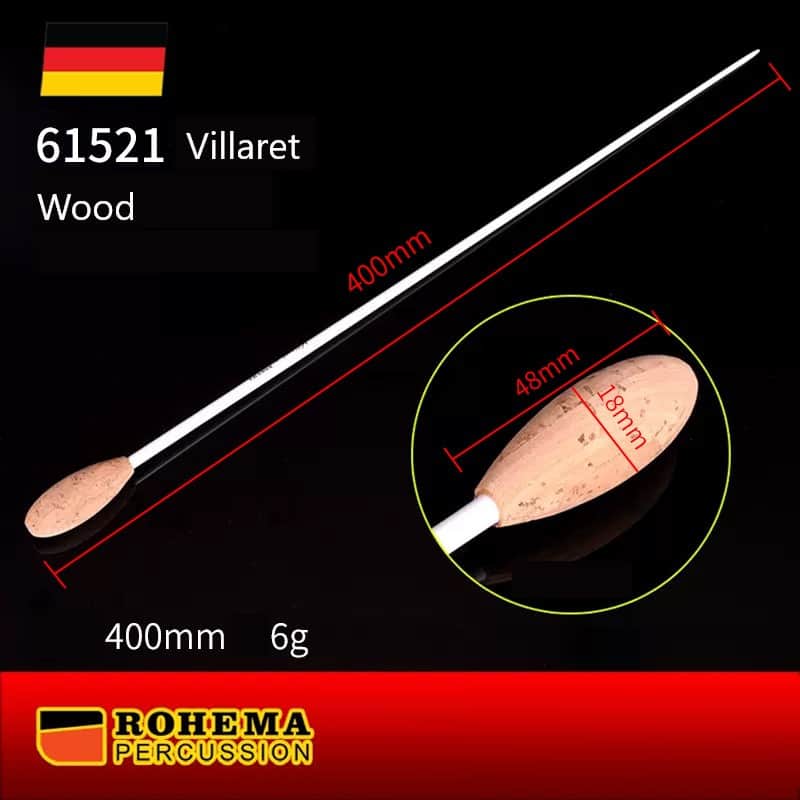 Rohema Villaret Conductor Baton - German Hornbeam, Cork Handle, 400mm image 1