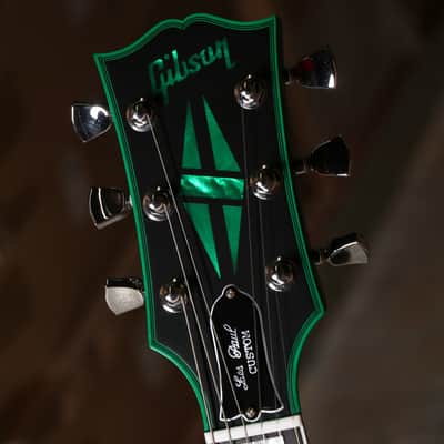 Gibson Les Paul Custom - Solid Body Electric Guitar Satin Black Green Widow image 12
