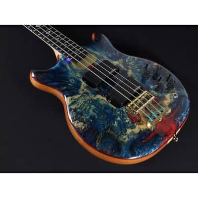 ALEMBIC SCSB4 Buckeye Resin [Stanley Clark Signature Deluxe w/Side LED's Blue] image 5