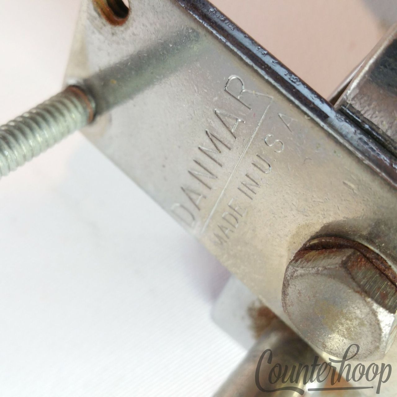 Danmar Clamp-On Bass Drum Cowbell Mount Holder Rod Chrome Hardware Made In USA* — main photograph