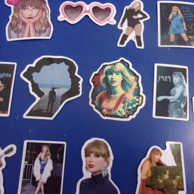 Huge Lot #2 of 51 Gloss mini Taylor Swift die cut Decals / Stickers scrap book computer, phone, guitar case candy etc image 2