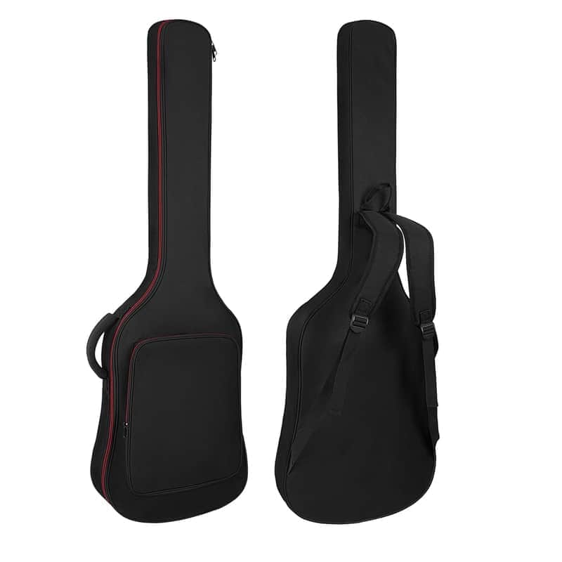 Bass Guitar Bag, Bass Guitar Bag Gig Bag Backpack Electric Bass Guitar Case Soft 0.38 Inch Padding Lightweight With Pockets Waterproof (Black) image 1