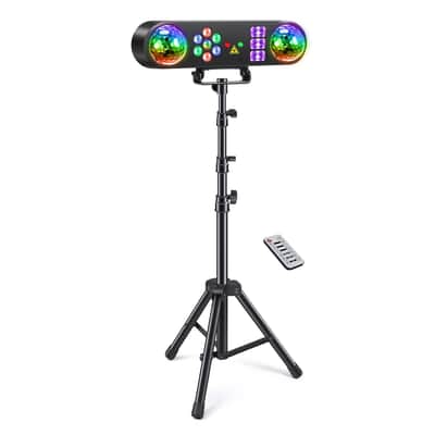 Dj Lights, Party Lights Dj Disco Light With Stand Sound Activated, Stage Lighting System For Gig Band Wedding Event Show image 1