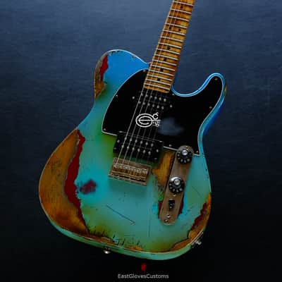 Fender Telecaster Blacktop HH Daphne Blue/Pelham Blue Heavy Aged Relic image 1