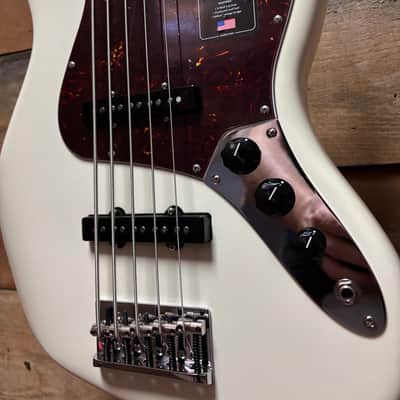 Fender American Pro II Jazz Bass V Olympic White w/case image 3