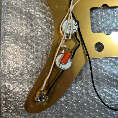 New Gold Aluminum Jazzmaster Electric Guitar Pickguard Pickups Wiring Harness Jazz Master PG image 4