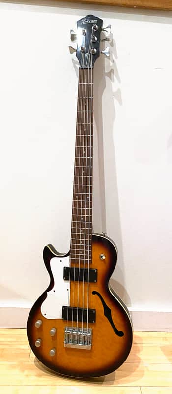 Davison 5-String Bass - Semi Hollow - Left-Handed  - Sunburst image 1