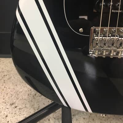 Fender ODM Custom Shop Tom DeLonge Stratocaster  Black w/ Black Competition Stripe Box Car Racer Era image 2