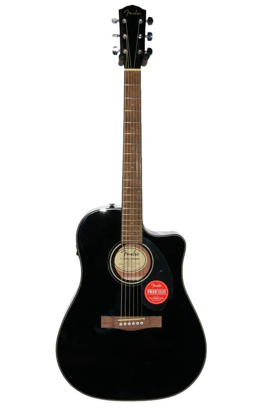 Fender CD-60SCE Solid Top Dreadnought Acoustic-Electric Guitar - Black image 1