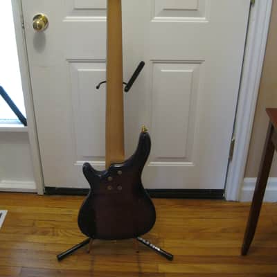JK. Lado Hawk 5 String Jazz Bass 2003 Purple Quilt image 2
