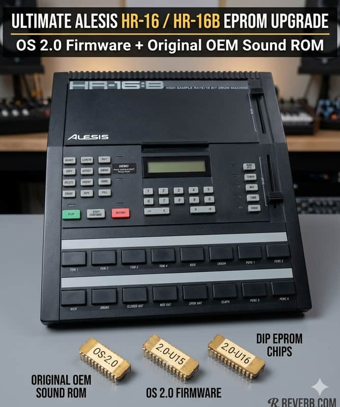 Alesis HR-16 / HR-16B EPROM Upgrade - Original OEM Sound ROM + OS 2.0 Firmware image 1