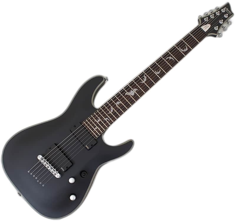 Schecter Damien Platinum-7 Guitar Satin Black B-Stock 0322 image 1