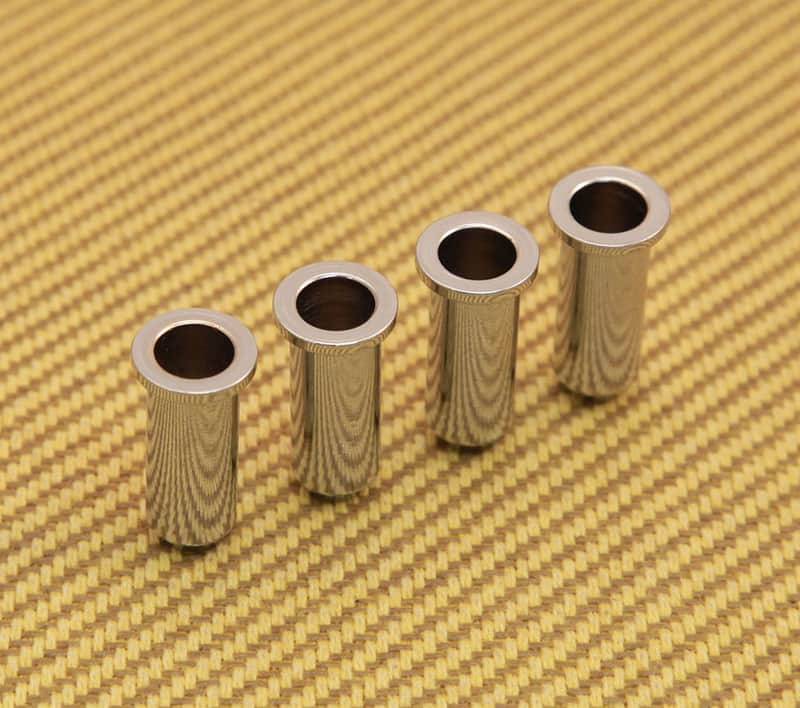 BSF-L-C (4) Long Barrel 3/8" Bass Body String Ferrules - Chrome image 1