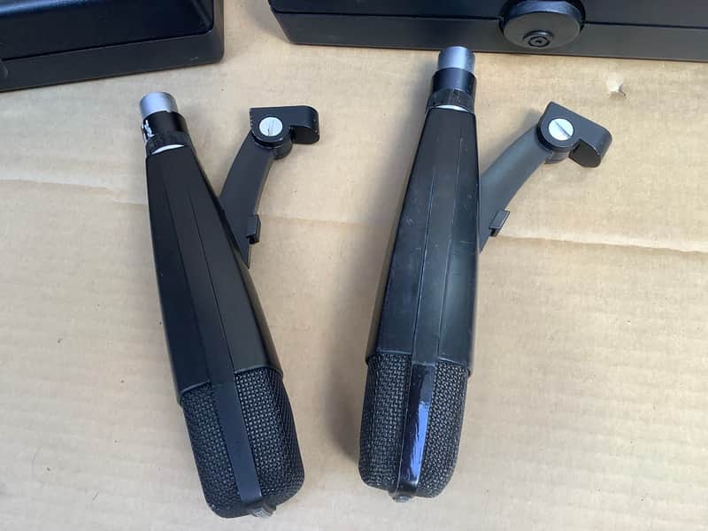 2 x Sennheiser MD 421-U 4 Dynamic Microphone / nice set great for stereo / vintage Made in Germany - Black image 1