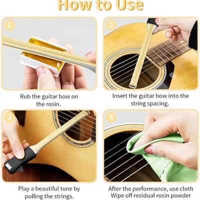 Guitar Bow, Ebow for Guitar Playing Bow, 2-in-1 Guitar Bow Pick Create Cello and Violin-Like Sounds, Creative Gift for Guitar Enthusiasts Players, image 3