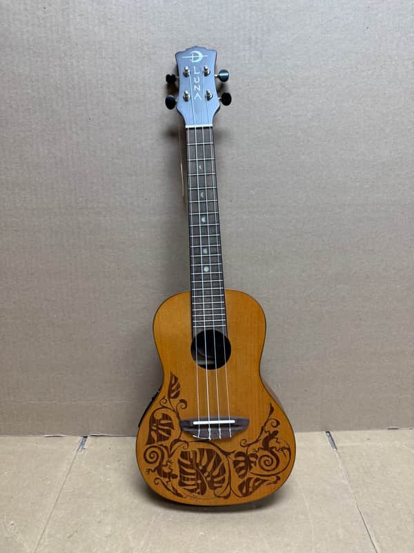 Luna MO CDR Concert Acoustic/Electric Ukulele w/ Case – B-Stock – Store Demo Condition image 1