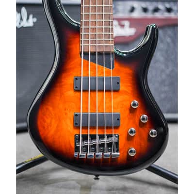 MTD Kingston Z 5 String-Tobacco Sunburst w/Maple Burl Top & Laurel FB image 1