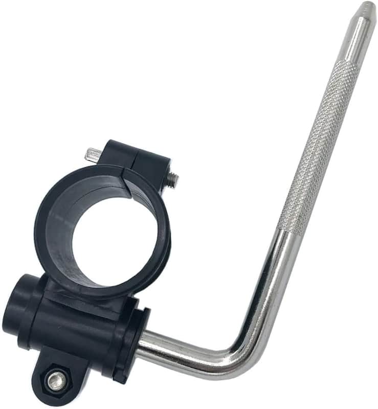 Electronic Drum Rack T Clamp with L Arm Tom Holder, 10-22mm Super L-Rod with Plastic Shock End, Drum Rack Tube Clip Bracket for 1.5inch Electronic Drum Kit Connection Poles image 1