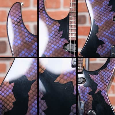 ESP M-II Deluxe Blue Snakeskin 1992 w/Hard Shell Case image 12