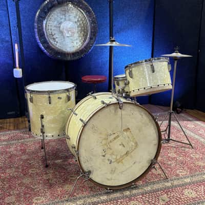 Leedy 1948 Broadway New Yorker w/Snare White Pearl image 2